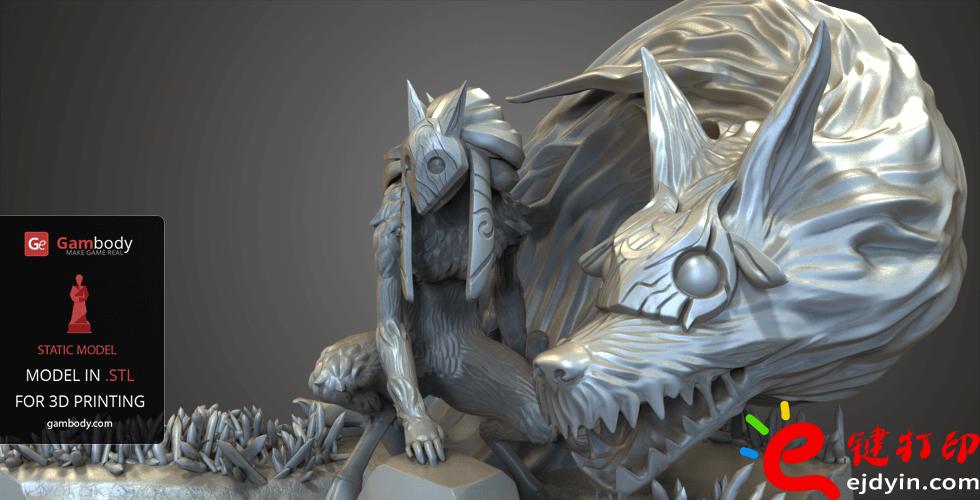 [超精致多圖]3D打印精致游戲動漫人物模型手板作品欣賞(帶下載地址)